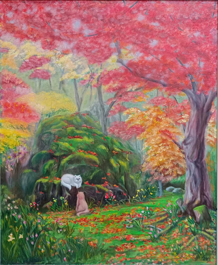 Encuentro en el bosque 73x60 oleo sobre lienzo scaled e1785432390559